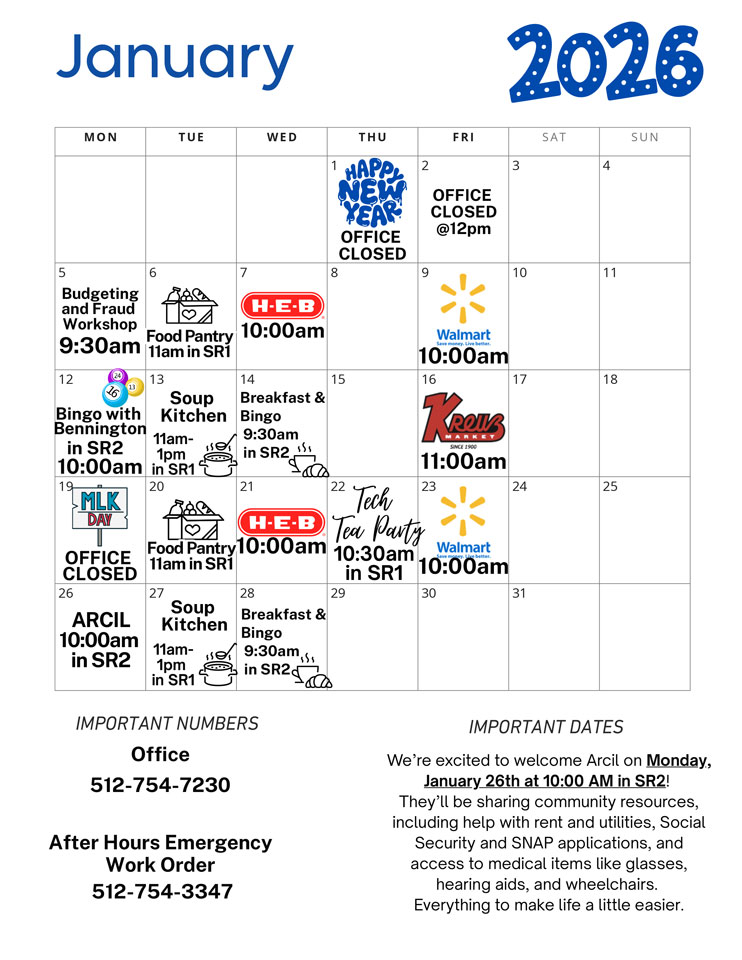 January 2026 Calendar